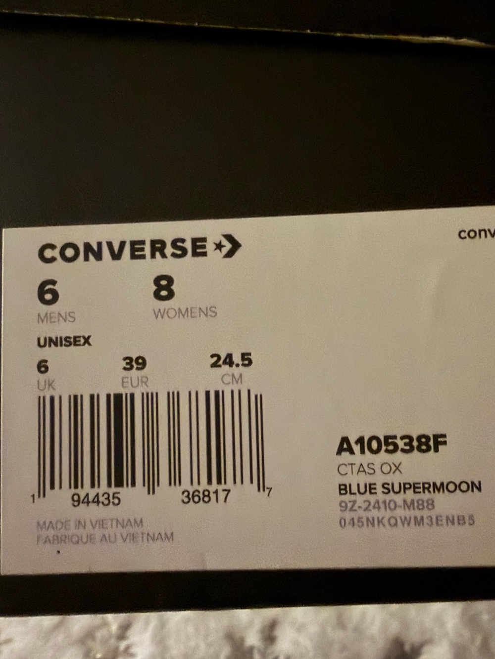 Converse Women’s (Unisex) Low Top Canvas Sneakers in color Blue Supermoon. - Picture 10 of 10
